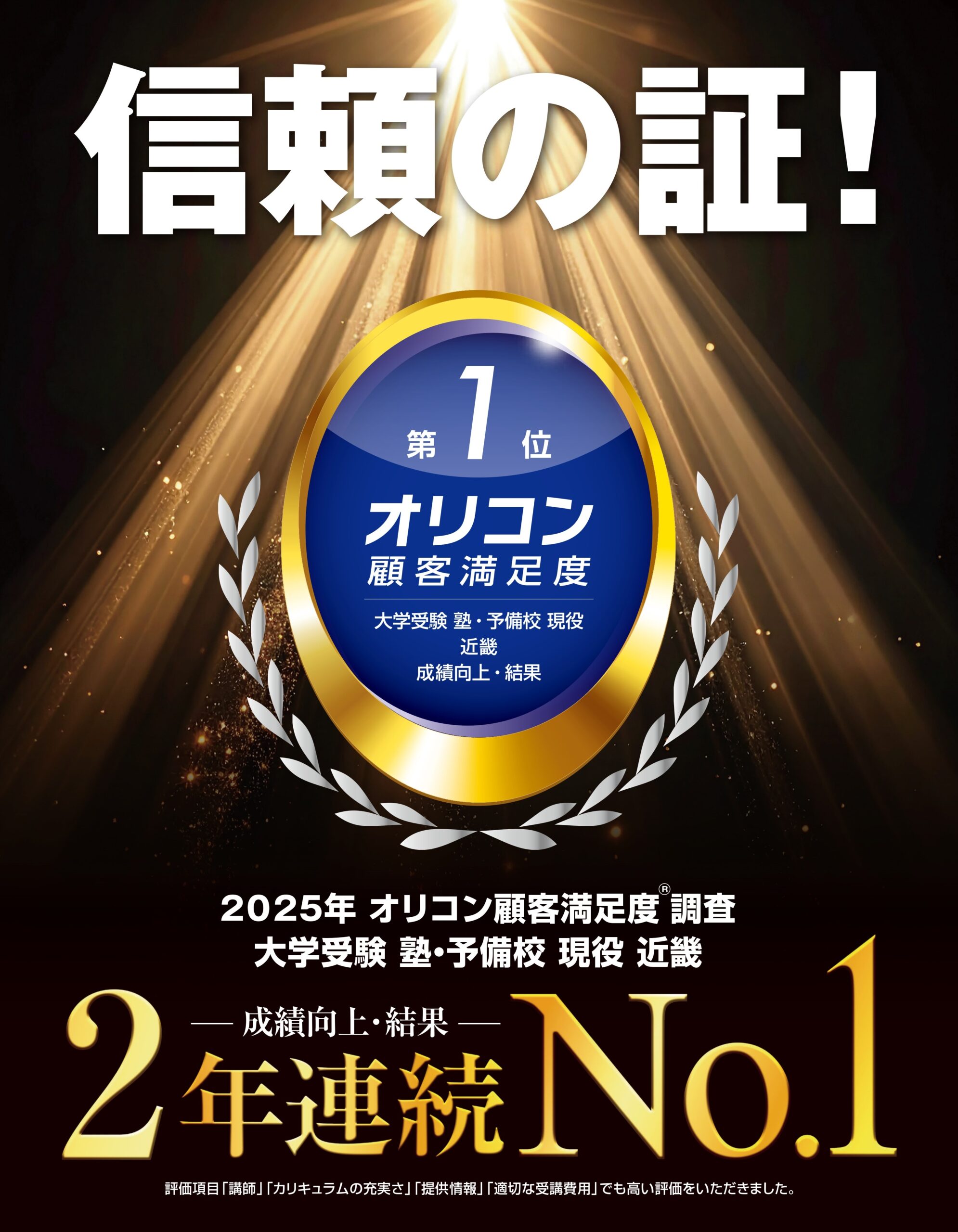 京進の大学受験TOPΣは、2年連続で高評価！